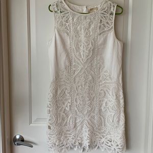 Anthropologie cream lace dress size 8